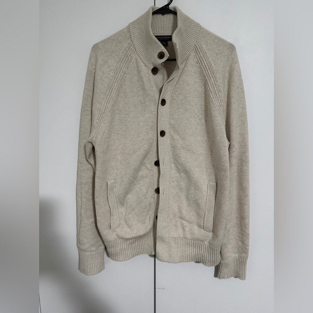 Banana Republic Men's Cardigan in Light Beige